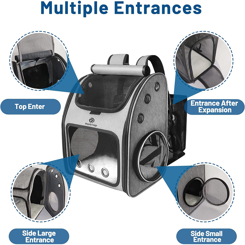 Складной дорожный рюкзак для кошек, переноска для домашних животных, дорожная сумка-переноска, одобренная авиакомпанией, расширяемая переноска для маленьких домашних животных, сумка для домашних животных RJ20699