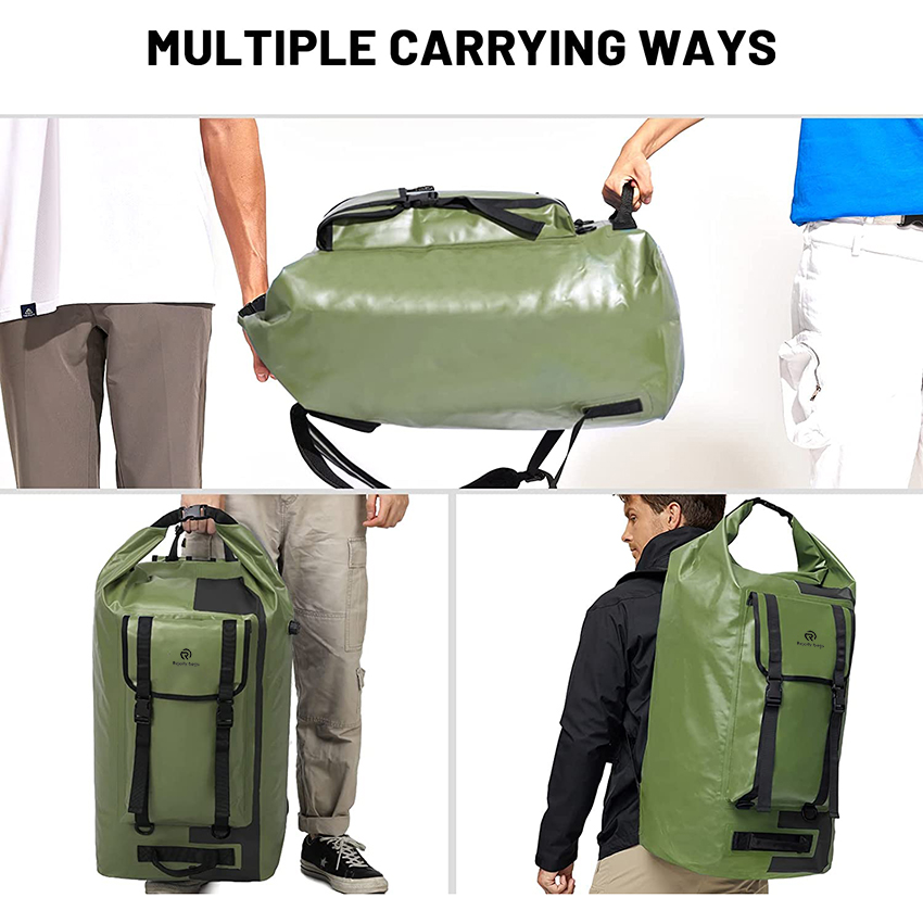 Большой водонепроницаемый рюкзак Duffel Roll Top Сверхмощная сухая сумка для каякинга Катание на лодках Кемпинг Снаряжение Поездки на мотоцикле Пешие прогулки Путешествия Сухие сумки RJ228394