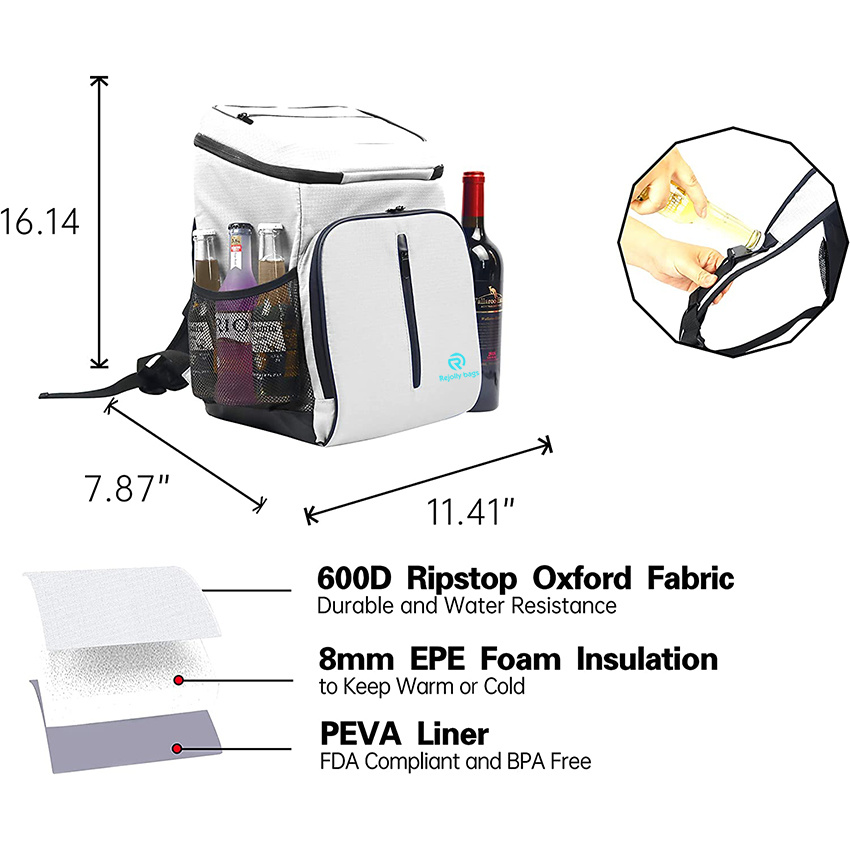 Рюкзак-холодильник Изолированный герметичный Легкий рюкзак для обеда Мягкая сумка-холодильник для работы на пляже для кемпинга, барбекю, пикника, походов, дорожных поездок Сухой рюкзак