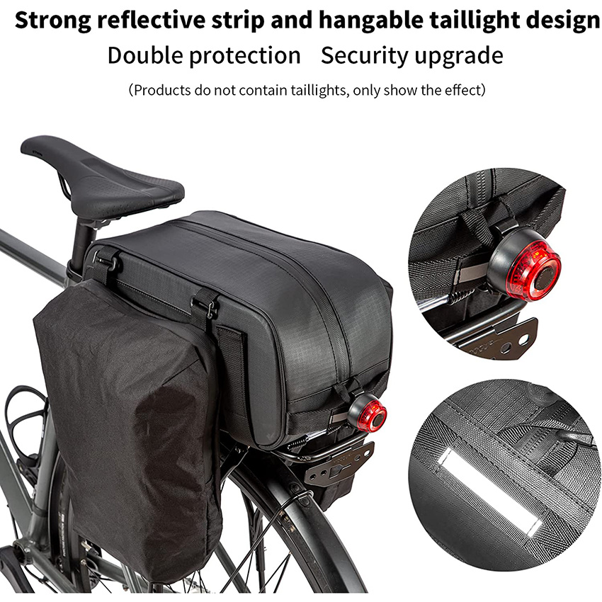 Седло для хранения Pannier Saddle 26L Multifuction Задний багажник для велосипеда Сумки со светоотражающими полосками Водонепроницаемые дорожные аксессуары Расширяемый багаж Сумка для багажника велосипеда