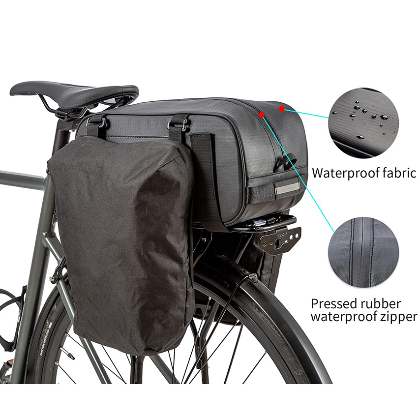 Седло для хранения Pannier Saddle 26L Multifuction Задний багажник для велосипеда Сумки со светоотражающими полосками Водонепроницаемые дорожные аксессуары Расширяемый багаж Сумка для багажника велосипеда