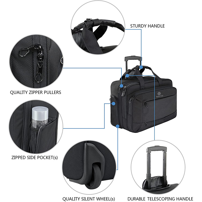 Сумка для ноутбука премиум-класса подходит для ноутбука до 17,3 дюймов Водоотталкивающая сумка для компьютера на колесиках Ночной чехол на роликах для бизнеса/путешествий/школы/мужчин/женщин