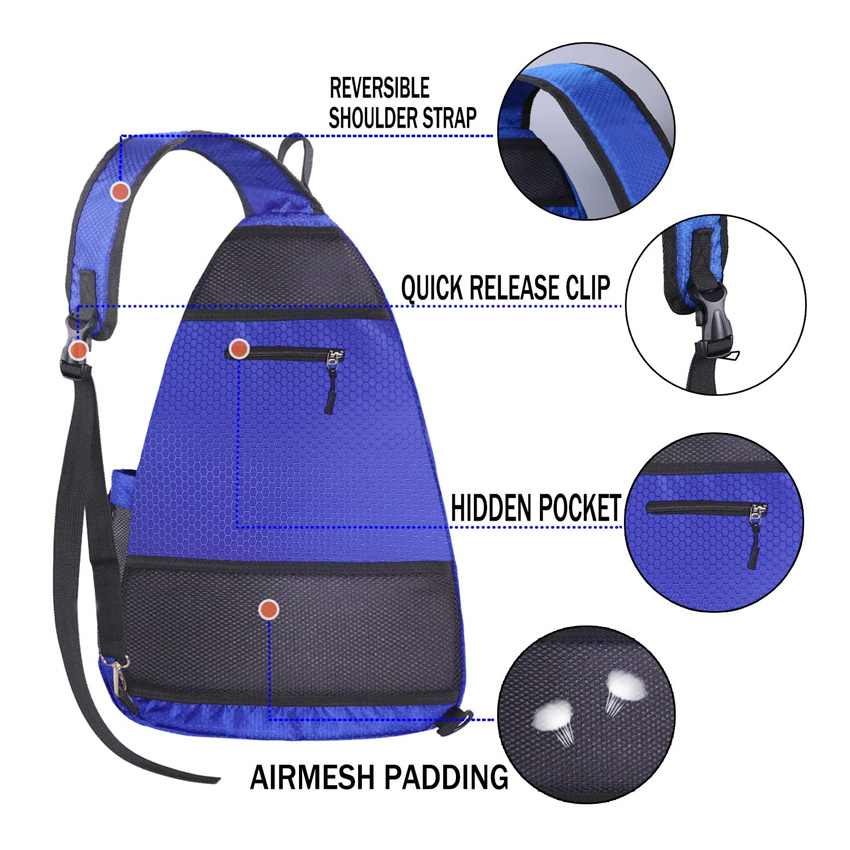 Двусторонний рюкзак Crossbody Sling Backpack Tennis Racket Bag и дорожная спортивная сумка