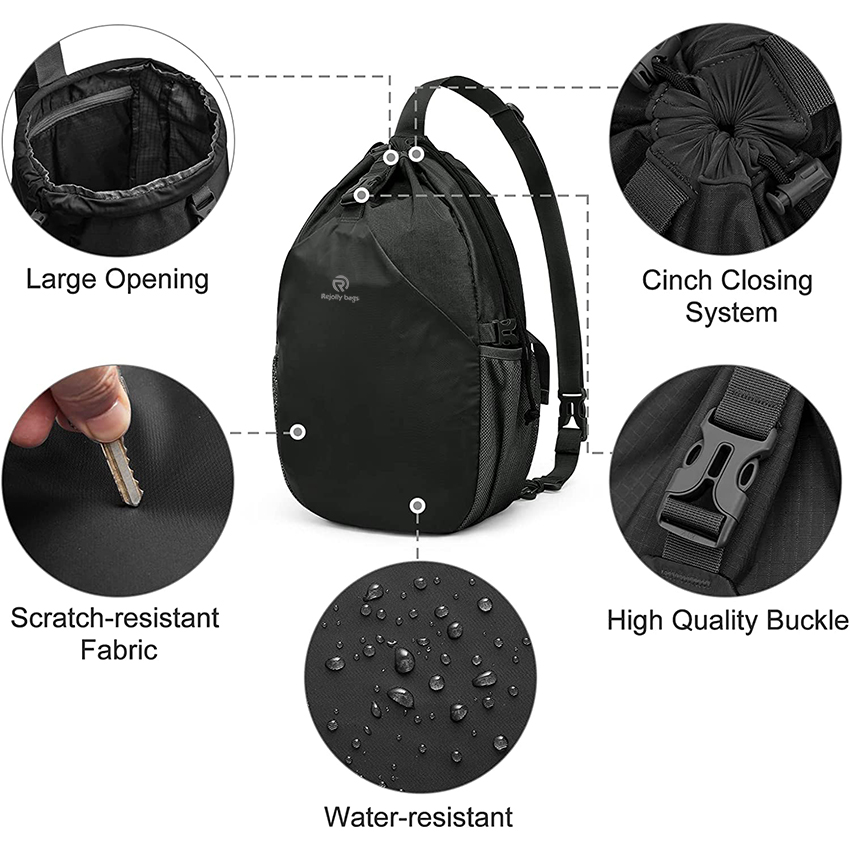 15L Sling Bag Crossbody Drawstring Backpack Outdoor Travel Cinch Bag Складная спортивная сумка для спортзала RJ196179