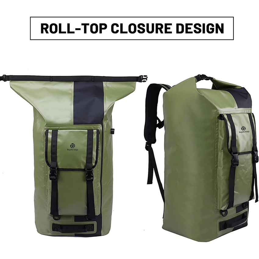 Большой водонепроницаемый рюкзак Duffel Roll Top Сверхмощная сухая сумка для каякинга Катание на лодках Кемпинг Снаряжение Поездки на мотоцикле Пешие прогулки Путешествия Сухие сумки RJ228394