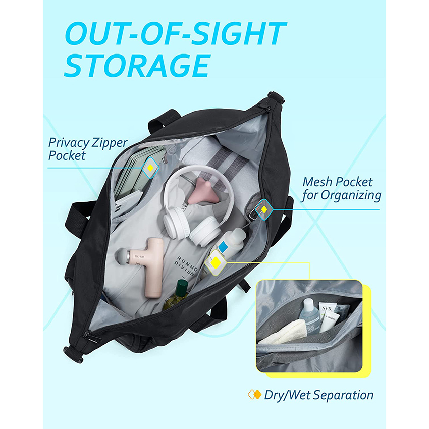 Спортивная дорожная сумка-дафл с отделением для обуви и мокрым карманом, сумка для ручной клади Weekender Night Bag, водостойкая спортивная сумка RJ196189