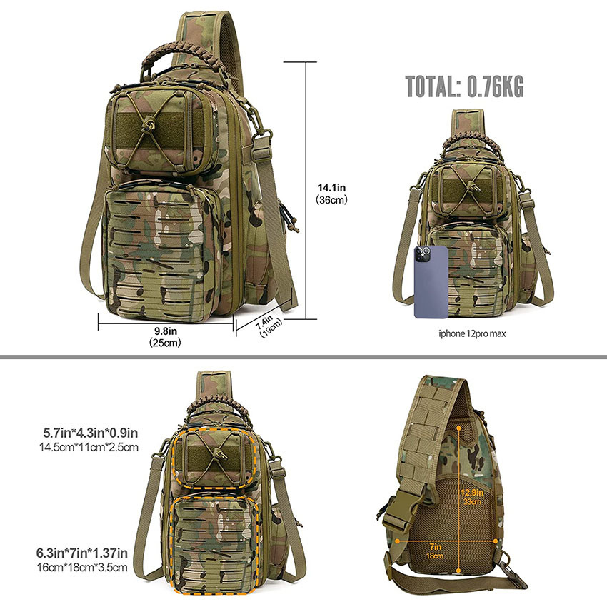 Военный Стиль Тактический Слинг Сумка Мужчины Военный Рюкзак Сумка Molle Pack Assault Рюкзак Сумка