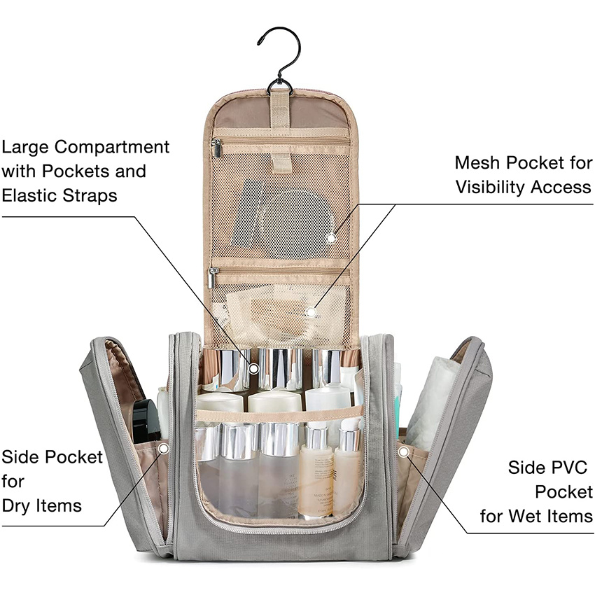 Подвесная сумка для туалетных принадлежностей Водостойкая косметичка Органайзер для путешествий для шампуня, полноразмерная сумка-контейнер для туалетных принадлежностей