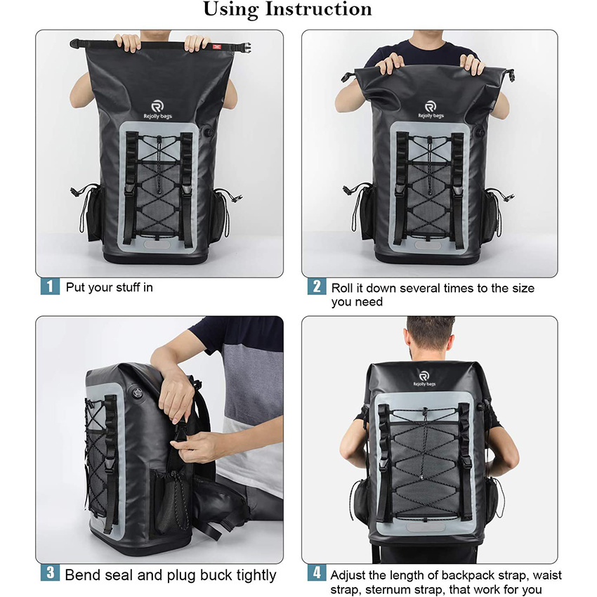 Водонепроницаемый изолированный рюкзак большой емкости для пеших прогулок, пляжной рыбалки, каякинга