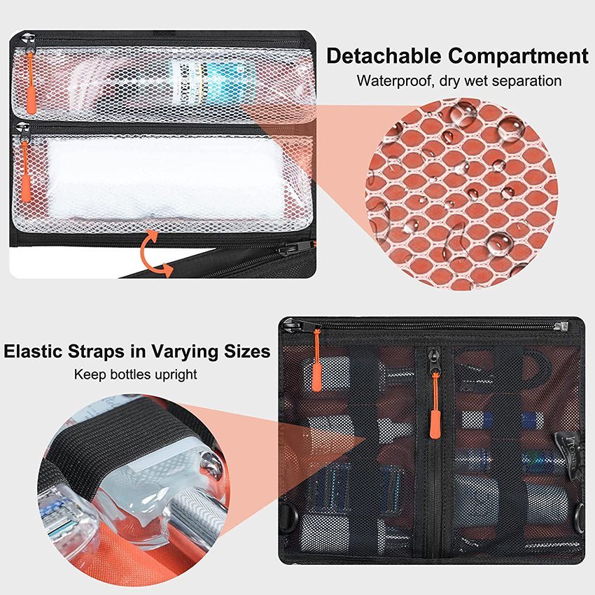 Подвесная дорожная сумка для туалетных принадлежностей с крючком и плечевым ремнем, свернутая сумка для бритья для ванной комнаты Органайзер для туалетных принадлежностей для дорожной гигиенической сумки для туалетных принадлежностей