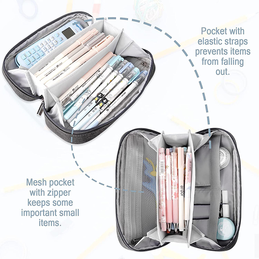 Пенал большой емкости для девочек и мальчиков, эстетическая большая сумка для хранения ручек для школы, колледжа, офиса, студентов, взрослых, ручка, сумка RJ21650